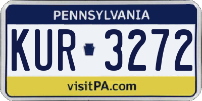 PA license plate KUR3272