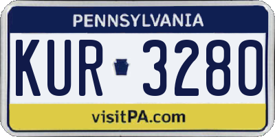 PA license plate KUR3280