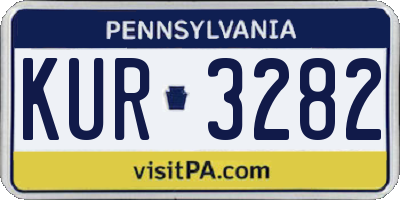 PA license plate KUR3282