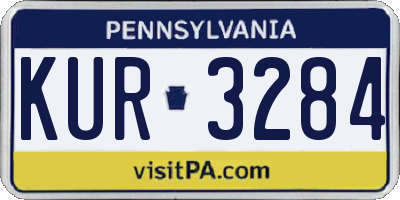 PA license plate KUR3284