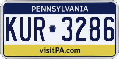 PA license plate KUR3286