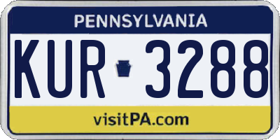 PA license plate KUR3288