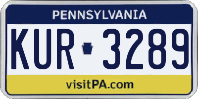 PA license plate KUR3289