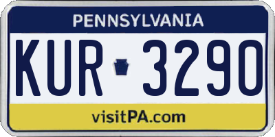 PA license plate KUR3290