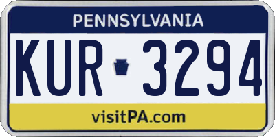 PA license plate KUR3294