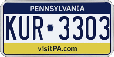 PA license plate KUR3303