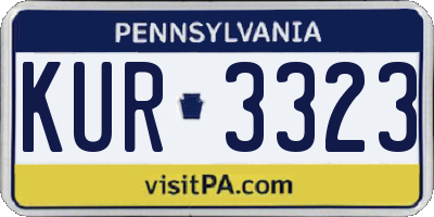 PA license plate KUR3323