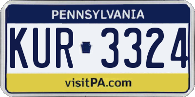 PA license plate KUR3324