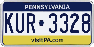 PA license plate KUR3328