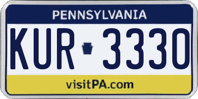 PA license plate KUR3330