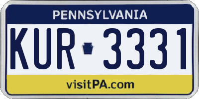 PA license plate KUR3331