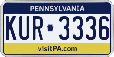 PA license plate KUR3336