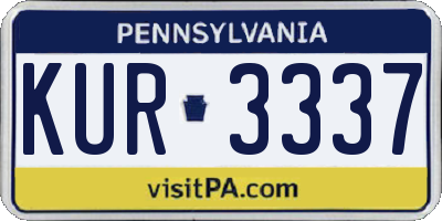 PA license plate KUR3337