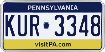 PA license plate KUR3348