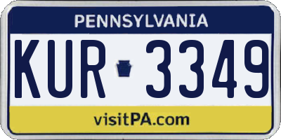 PA license plate KUR3349