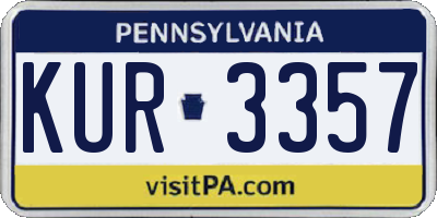 PA license plate KUR3357