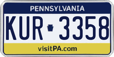 PA license plate KUR3358
