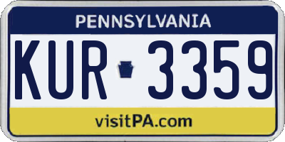 PA license plate KUR3359