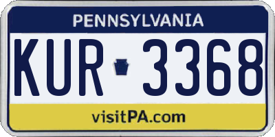 PA license plate KUR3368