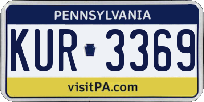 PA license plate KUR3369
