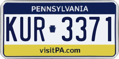 PA license plate KUR3371