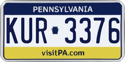 PA license plate KUR3376