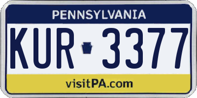 PA license plate KUR3377