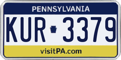 PA license plate KUR3379