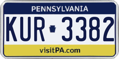 PA license plate KUR3382