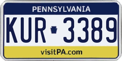 PA license plate KUR3389