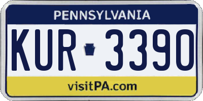 PA license plate KUR3390