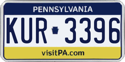 PA license plate KUR3396