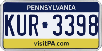 PA license plate KUR3398