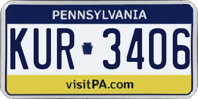 PA license plate KUR3406
