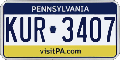PA license plate KUR3407