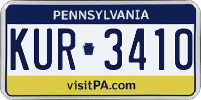 PA license plate KUR3410