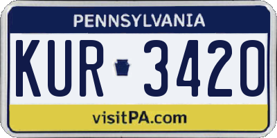 PA license plate KUR3420