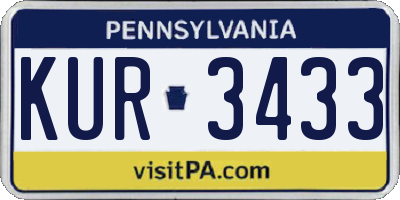 PA license plate KUR3433