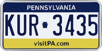 PA license plate KUR3435