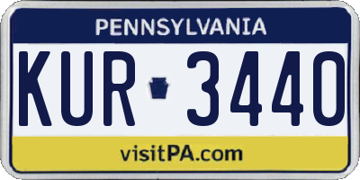 PA license plate KUR3440
