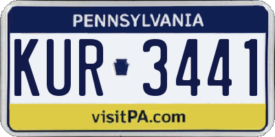 PA license plate KUR3441
