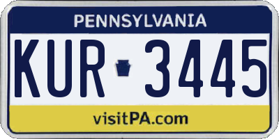 PA license plate KUR3445