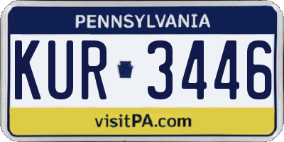 PA license plate KUR3446