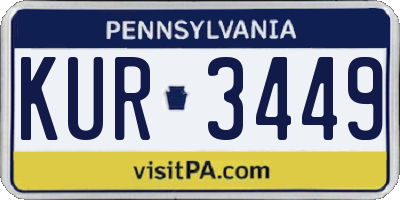 PA license plate KUR3449