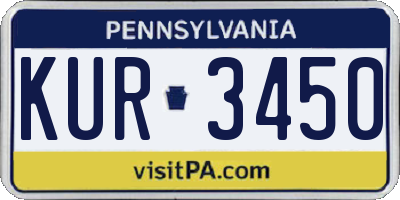 PA license plate KUR3450