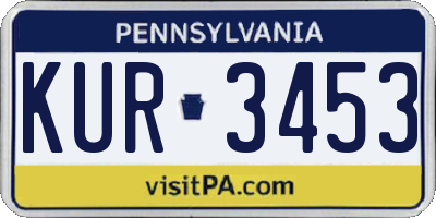 PA license plate KUR3453
