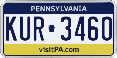 PA license plate KUR3460