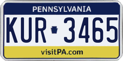 PA license plate KUR3465