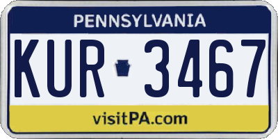 PA license plate KUR3467