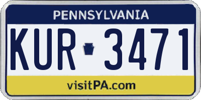 PA license plate KUR3471